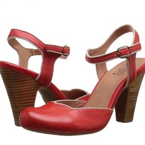 MIZ MOOZ LEATHER MARY JANE PUMPS SANDALS RED SIZE 6